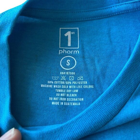 1st Phorm Unisex S Short Sleeve Elemental Graphic Tee Shirt Bright Blue Pump New - Picture 3 of 5